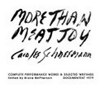 More than meat joy: complete performance works & selected writings