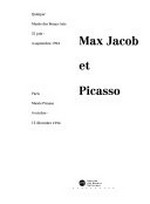 Max Jacob et Picasso: Musée des Beaux-Arts, Quimper, 21.6.-4.9.1994, Musée Picasso, Paris, 4.10.-12.12.1994