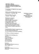 Identités et affinités [Musée cantonal des Beaux-Arts, Lausanne, 8.9. - 5.11.1995, Musée des Beaux-Arts, Dole, 13.1. - 31.3.1996]