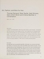 Art, fashion and work for hire: Thomas Demand, Peter Saville, Hedi Slimane, Hans Ulrich Obrist and Cristina Bechtler in conversation