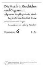 Die Musik in Geschichte und Gegenwart: allgemeine Enzyklopädie der Musik Personenteil 6 Cov - DZ