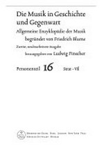 Die Musik in Geschichte und Gegenwart: allgemeine Enzyklopädie der Musik Personenteil 16 Strat - Vil