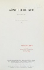 Günther Uecker: Römersteine 1987 : [diese Publikation erscheint anläßlich der Ausstellung "Günther Uecker - 'Römersteine'", vom 13. Mai bis 7. Juni 1989 im Goethe-Institut Chicago]