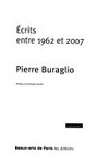 Écrits entre 1962 et 2007 - Pierre Buraglio