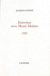 Entretien avec Henri Matisse, 1925