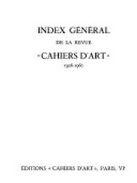 Index général de la revue Cahiers d'art, 1926-1960