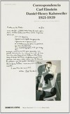 Correspondencia Carl Einstein - Daniel-Henry Kahnweiler 1921 - 1939 [este libro se ha publicado con ocasión de la exposición «La invención del siglo XX., Carl Einstein y las vanguardias», Museo Nacional Centro de Arte Reina Sofía, del 12 de Noviembre de 2008 al 16 de Febrero de 2009]